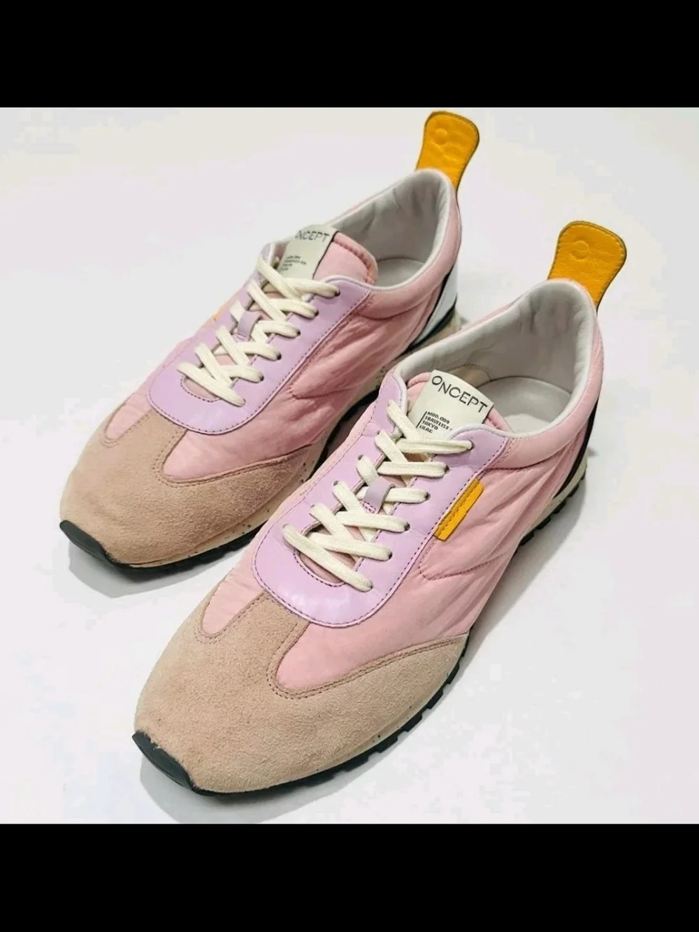 Oncept Tokyo Minimal Sneaker Lilac Pink Suede Nylon Retro Womens 10 Ultra Light
